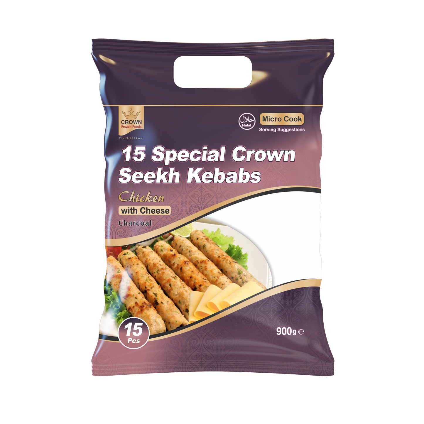 Crown Frozen Chicken Kebabs Special 900g (15 pieces)
