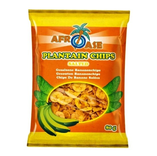 Afroase Chipsy Babki Lancetowatej Solone -80g