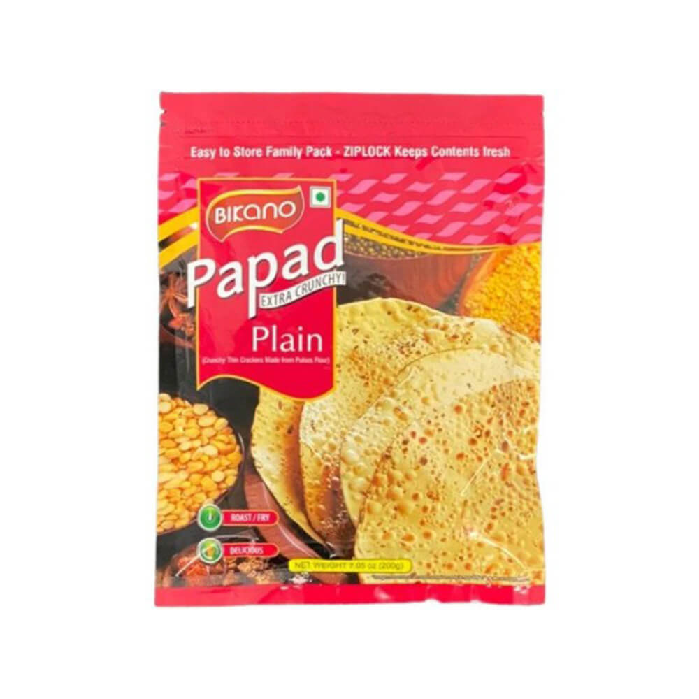 Bikano Bikaneri Plain Papad 200g (Papadum)