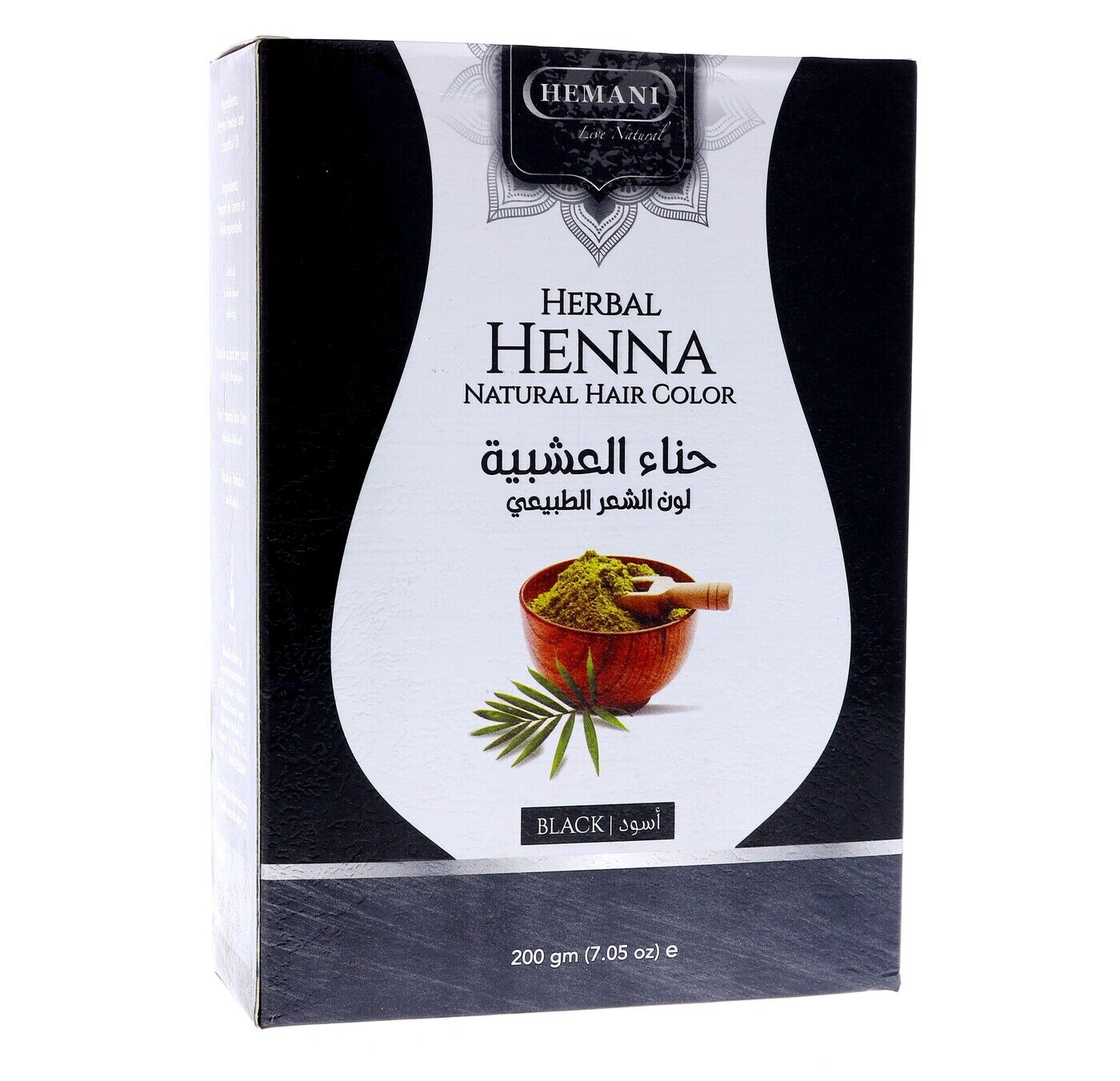 Hemani Ziołowa Henna Naturalny Kolor Włosów Czarny -200g