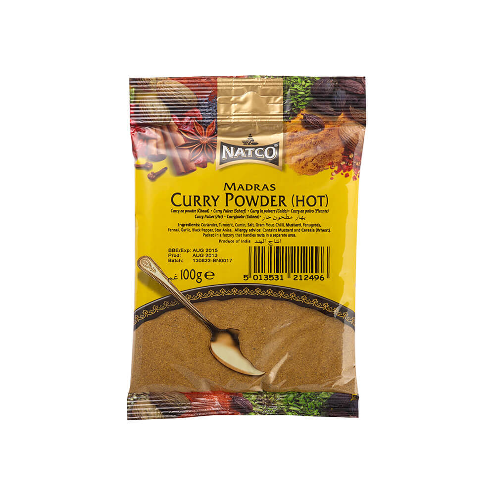 Hot madras curry powder spicy Natco 100g