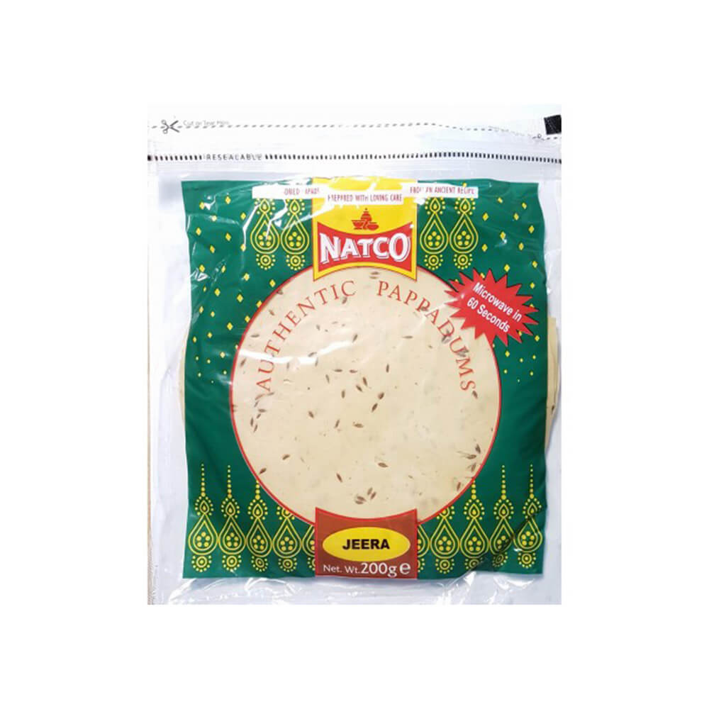 Natco Papadums Jeera (RĘCZNIE WYKONANE) 200g