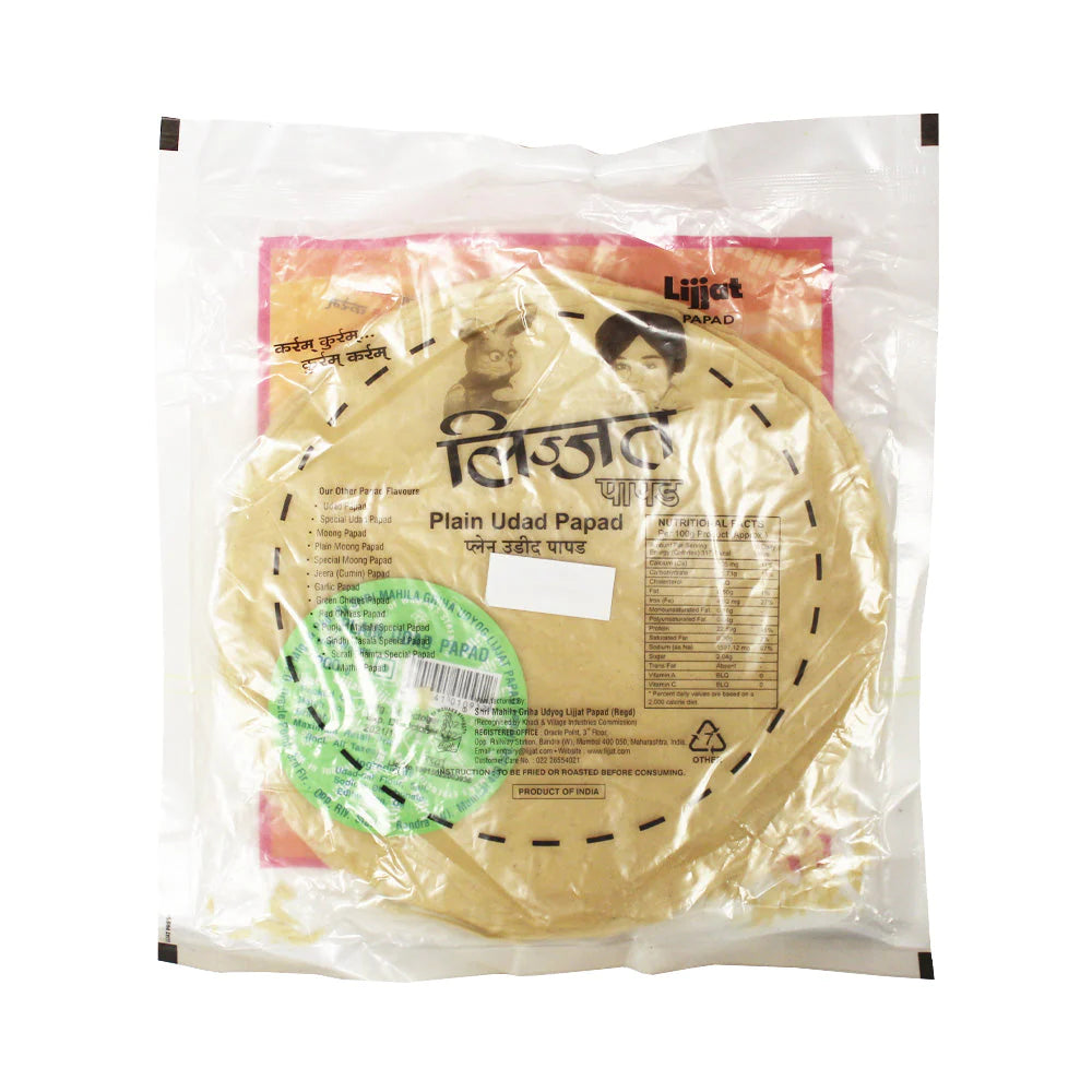 Lijjat Papad Urid Plain 7, 200g